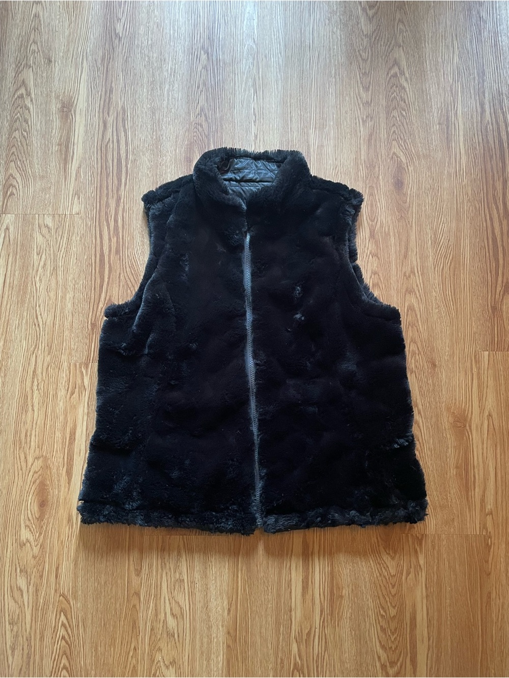 Black Faux Fur Vest